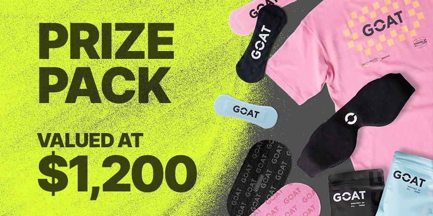 GOAT 100 prize pack, valued at $1,200 AUD