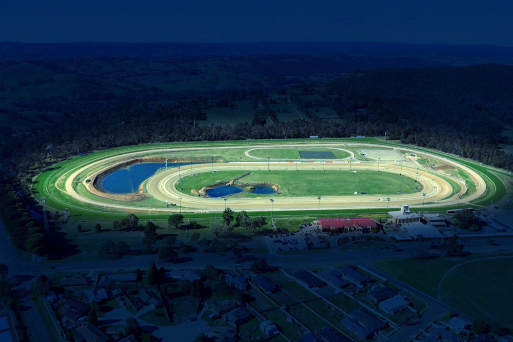 Aerial view of the Kilmore Racing Club track for The Longest Mile
